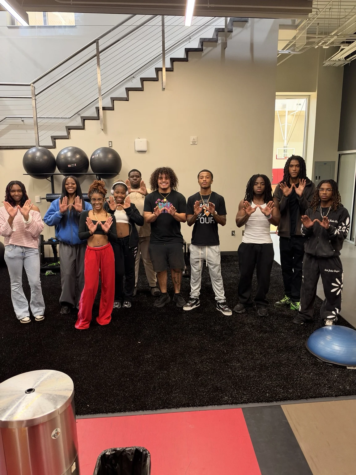 Young people gathered together at an indoor event